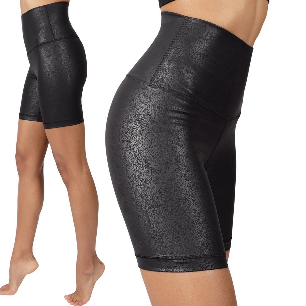 SPANX DUPE—Vintage Luxe Faux Cracked Leather Bike Shorts WITH bonus pair